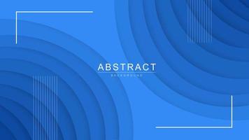 Gradient futuristic blue 3d colorful background with place for text and wave shapes. Bright abstract colored luxury backdrop with white line frame and circle curve vector
