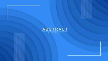 Gradient futuristic blue 3d colorful background with place for text and wave shapes. Bright abstract colored luxury backdrop with white line frame and circle curve vector