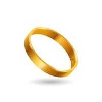 Golden ring. Jewelry romantic gift rich status symbol and decoration for wedding holiday vector ceremony