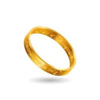 anillo de oro de la omnipotencia. poderoso artefacto de poder magico vector