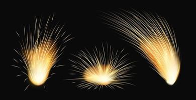 conjunto de brillantes explosiones de chispas vector