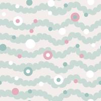 Curve wavy lines and bubbles pattern vector