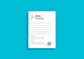 Form empty with dna test template. Document with results of laboratory genetic examination character after recovery from coronovirus control medical biological vector study.