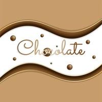 Chocolate background in chocolate shades with the inscription vector