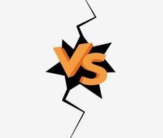 VS final duel competition background. Illustration confrontation between two strong rivals in vertical black crack with design VS colorful symbol duel sports fighting to win final vector round.