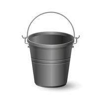 Empty iron bucket vector