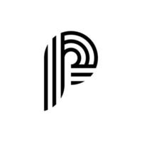 diseño creativo del logotipo de la letra p vector