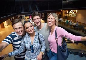 Sweden, 2022 - Family in shopping mall photo