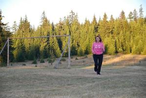 woman running outside photo