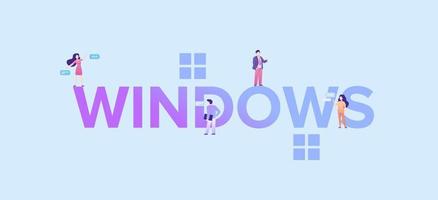 Windows illustration. Popular software technology for computer and mobile devices. vector