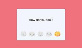 How do you feel mood meter. Emotional perception rating from funny smiley to sad one custom service. vector