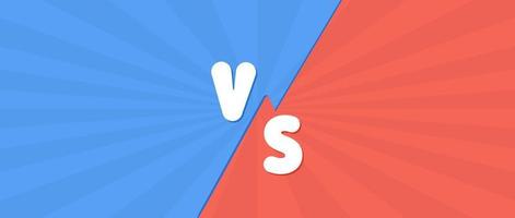 VS challenge to battle competition background. Illustration of confrontation between two strong rivals in blue red design VS colorful symbol duel sports fighting to win final vector round.