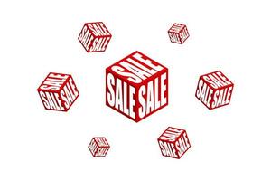 Modern sales icon flat cube isometric. Sale banner design template background. vector