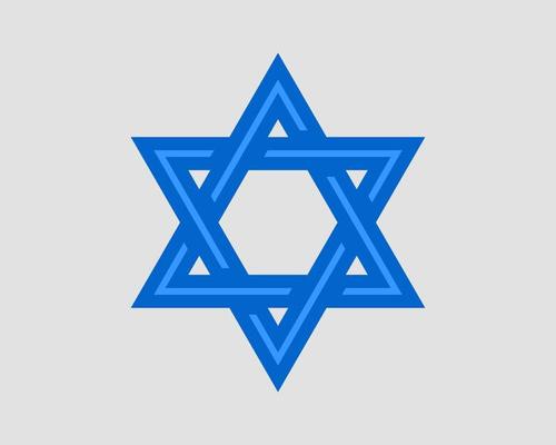Jewish Star of David icon. Vector six pointed stars symbol.