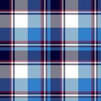 Blue red check plaid texture seamless pattern. Vector background.