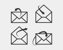 Set envelop icons letter. Envelope icon vector template. Mail symbol element. Mailing sign for web or print design.
