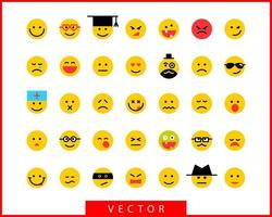 Big set smiles faces. Collection smile icon vector symbol. Smiley face cartoon character.