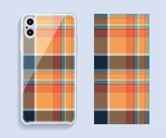 Smartphone cover design vector mockup. Template geometric pattern for mobile phone back part. Flat design.