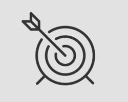 Target icon vector. Darts board with arrow isolated. vector