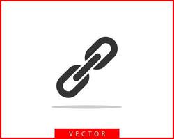 Chain link vector icon. Chainlet element flat design. Concept connection symbol isolated on white background.