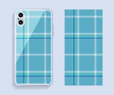 Smartphone cover design vector mockup. Template geometric pattern for mobile phone back part. Flat design.
