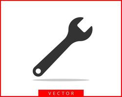 Tools vector wrench icon. Spanner logo design element. Key tool isolated on white background.