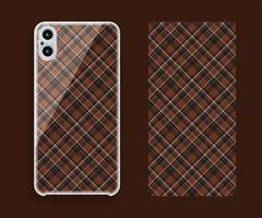 Smartphone cover design vector mockup. Template geometric pattern for mobile phone back part. Flat design.