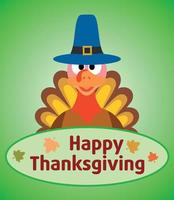 Thanksgiving day background with turkey vector