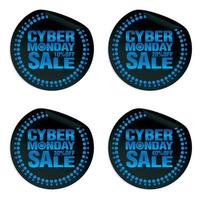 Cyber monday sale power stickers set 10, 20, 30, 40 off vector