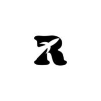 rocket in the letter R icon logo vector