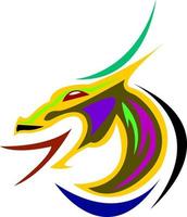 logotipo de imagen de dragón de color.eps vector