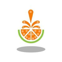 rodajas de naranja, logotipo de icono de jugo de naranja vector