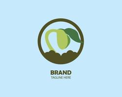 plant seed growing above the ground logo icon vector