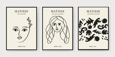 Abstract Matisse Art Set, Aesthetic Modern Art, Minimalist Art, Illustration, Vector, Poster, Postcard. A set of abstract fashion creative art vector