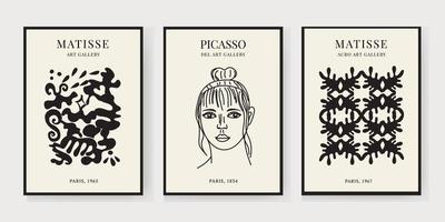 Abstract Matisse Art Set, Aesthetic Modern Art, Minimalist Art, Illustration, Vector, Poster, Postcard. A set of abstract fashion creative art vector