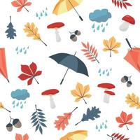 autumn seamless pattern with umbrellas vector