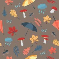 seamless pattern with autumn leaves vector