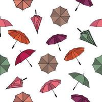 autumn pattern of colored umbrellas vector