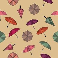 autumn pattern of colored umbrellas vector