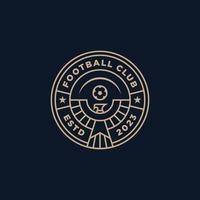 minimalist soccer football club emblem badge line art icon logo template vector illustration design. simple modern eagle mascot for a football team logo