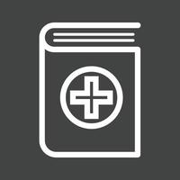 Medical Book Line Inverted Icon vector