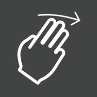 Three Fingers Right Line Inverted Icon vector