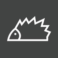 Pet Hedgehog Line Inverted Icon vector