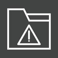 Warning on Folder Line Inverted Icon vector