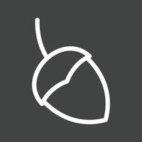 Single Acorn Line Inverted Icon vector