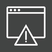 Warning on Browser Line Inverted Icon vector