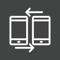icono de línea invertida de mobiles conectados ii vector