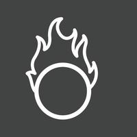 Fire Hoop Line Inverted Icon vector