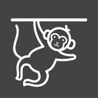 Monkey Performing Line Inverted Icon vector