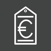 icono invertido de línea de etiqueta de euro vector